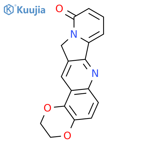 1,4-Dioxino[2,3-f]indolizino[1,2-b]quinolin-11(13H)-one, 2,3-dihydro- structure