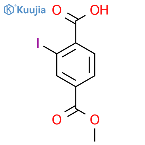 2-Iodo-4-(methoxycarbonyl)benzoic acid structure