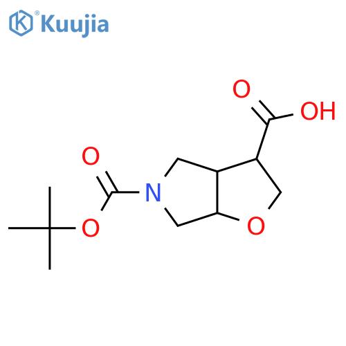 5-[(tert-butoxy)carbonyl]-hexahydro-2H-furo[2,3-c]pyrrole-3-carboxylic acid structure