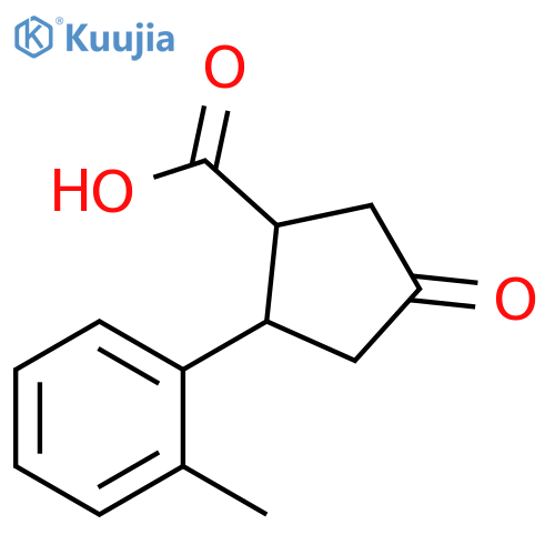 Cyclopentanecarboxylic acid, 2-(2-methylphenyl)-4-oxo- structure
