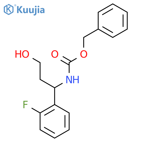 benzyl N-[1-(2-fluorophenyl)-3-hydroxypropyl]carbamate structure