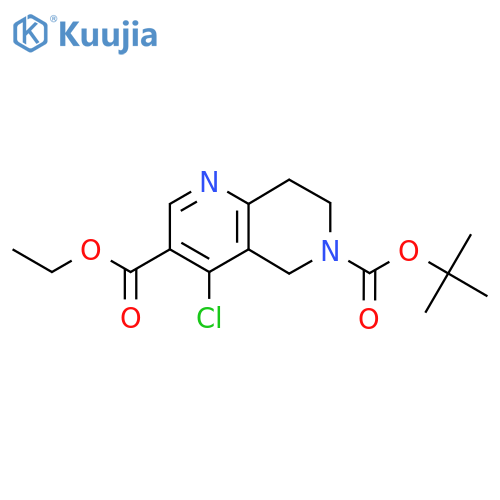 6-Tert-Butyl 3-ethyl 4-chloro-7,8-dihydro-1,6-naphthyridine-3,6(5H)-dicarboxylate structure