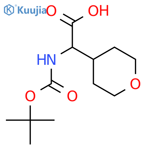 2-((tert-Butoxycarbonyl)amino)-2-(tetrahydro-2H-pyran-4-yl)acetic acid structure