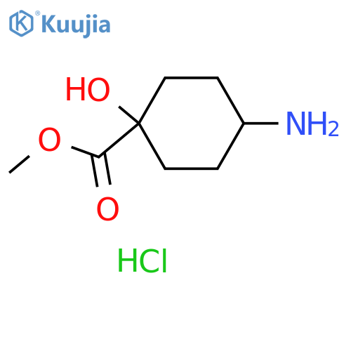 Cyclohexanecarboxylic acid, 4-amino-1-hydroxy-, methyl ester, hydrochloride (1:1) structure
