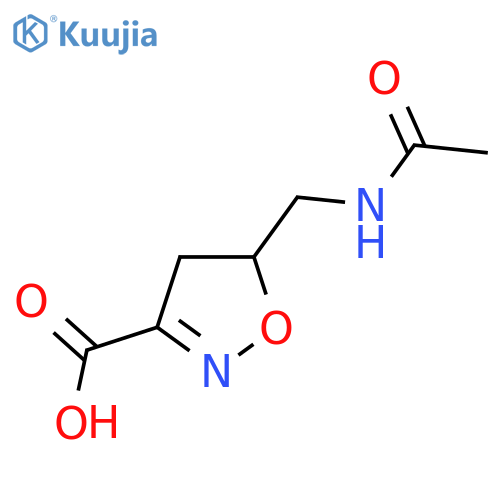5-(Acetamidomethyl)-4,5-dihydro-1,2-oxazole-3-carboxylic acid structure
