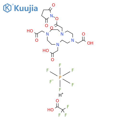 DOTA-NHS-ester Hexafluorophosphate TFA Salt (Technical Grade) structure