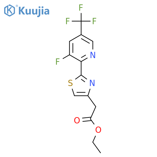 Ethyl 2-(2-(3-fluoro-5-(trifluoromethyl)pyridin-2-yl)thiazol-4-yl)acetate structure