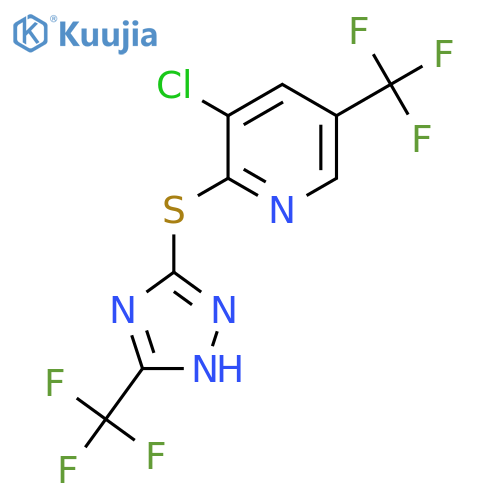 3-Chloro-5-(trifluoromethyl)-2-((3-(trifluoromethyl)-1H-1,2,4-triazol-5-yl)thio)pyridine structure