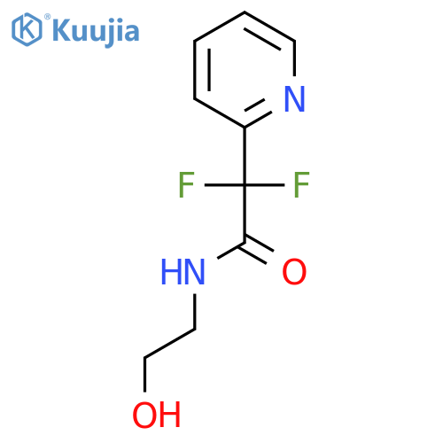 2,2-Difluoro-N-(2-hydroxyethyl)-2-(pyridin-2-yl)acetamide structure