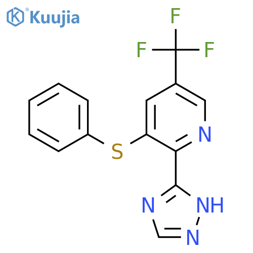 3-(Phenylthio)-2-(1H-1,2,4-triazol-3-yl)-5-(trifluoromethyl)pyridine structure