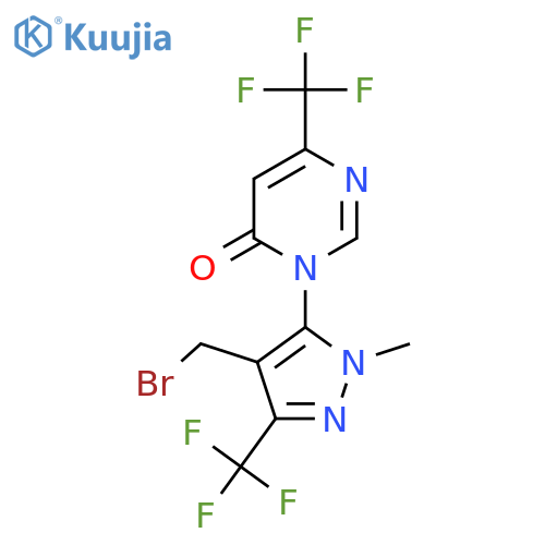 3-[4-(Bromomethyl)-2-methyl-5-(trifluoromethyl)pyrazol-3-yl]-6-(trifluoromethyl)pyrimidin-4-one structure