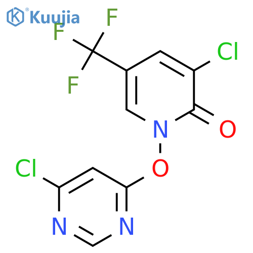 3-Chloro-1-((6-chloropyrimidin-4-yl)oxy)-5-(trifluoromethyl)pyridin-2(1H)-one structure
