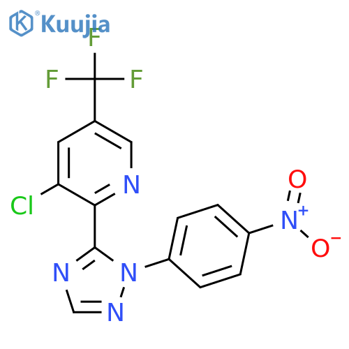 3-Chloro-2-(1-(4-nitrophenyl)-1H-1,2,4-triazol-5-yl)-5-(trifluoromethyl)pyridine structure