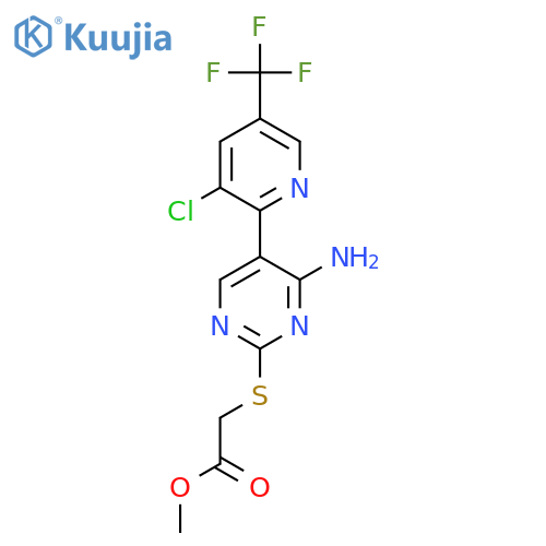 Methyl 2-((4-amino-5-(3-chloro-5-(trifluoromethyl)pyridin-2-yl)pyrimidin-2-yl)thio)acetate structure