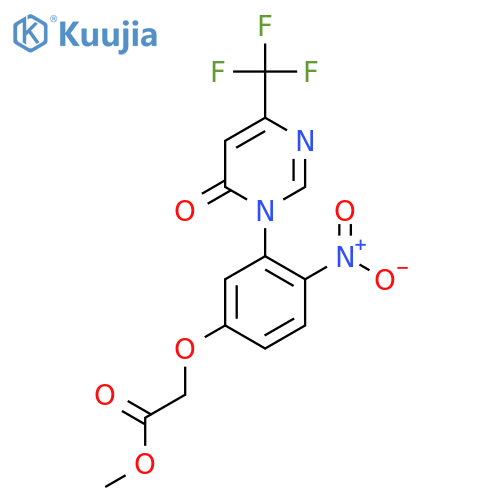 Methyl 2-(4-nitro-3-(6-oxo-4-(trifluoromethyl)pyrimidin-1(6H)-yl)phenoxy)acetate structure