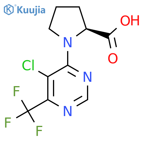 1-(5-Chloro-6-(trifluoromethyl)pyrimidin-4-yl)pyrrolidine-2-carboxylic acid structure