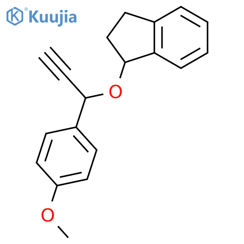 1H-Indene, 2,3-dihydro-1-[[(1R)-1-(4-methoxyphenyl)-2-propyn-1-yl]oxy]-, (1R)-rel- structure