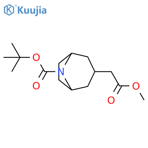 tert-butyl 3-(2-methoxy-2-oxo-ethyl)-8-azabicyclo[3.2.1]octane-8-carboxylate structure