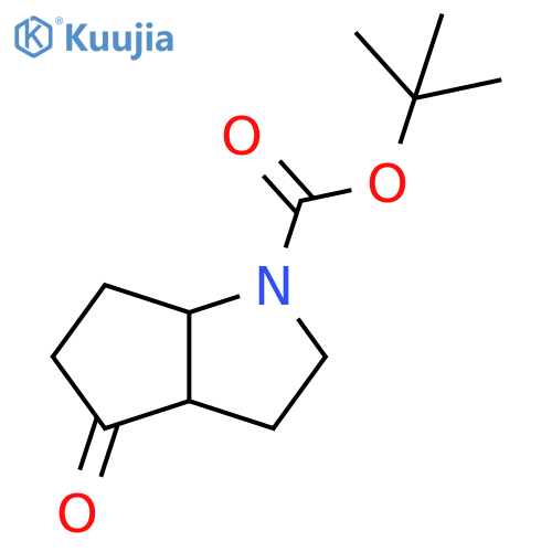 Cyclopenta[b]pyrrole-1(2H)-carboxylic acid, hexahydro-4-oxo-, 1,1-dimethylethyl ester structure