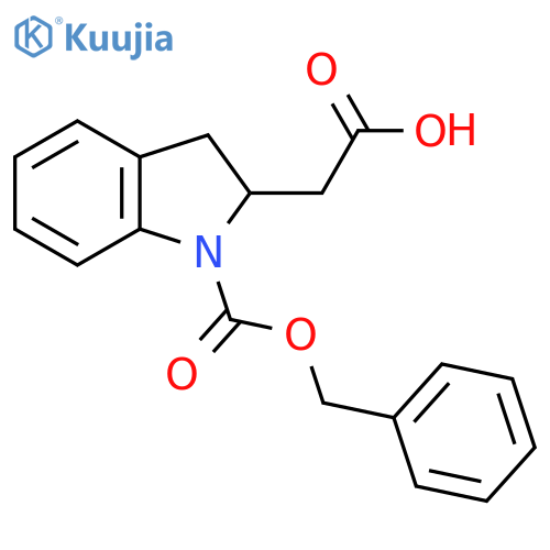 2-{1-[(benzyloxy)carbonyl]-2,3-dihydro-1H-indol-2-yl}acetic acid structure