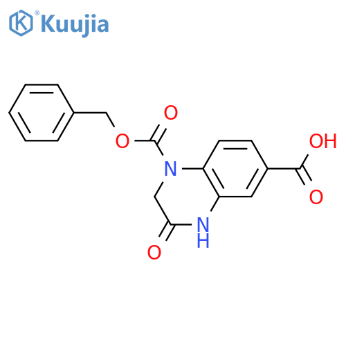 1-[(Benzyloxy)carbonyl]-3-oxo-1,2,3,4-tetrahydroquinoxaline-6-carboxylic acid structure