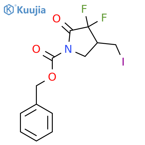 Benzyl 3,3-difluoro-4-(iodomethyl)-2-oxopyrrolidine-1-carboxylate structure
