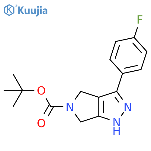 3-(4-Fluoro-phenyl)-2,6-dihydro-4H-pyrrolo[3,4-c]pyrazole-5-carboxylic acid tert-butyl ester structure
