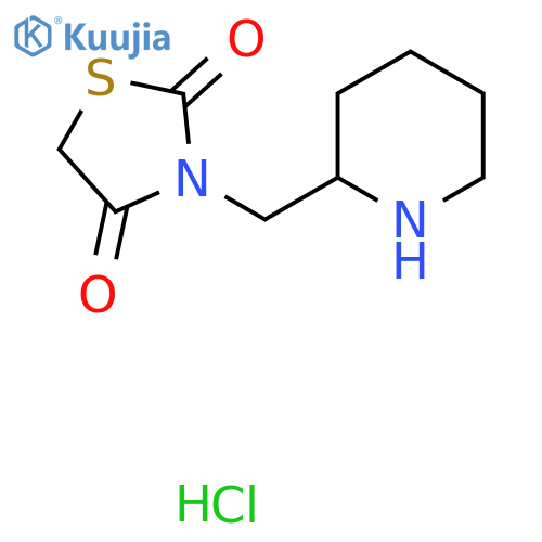 3-(Piperidin-2-ylmethyl)thiazolidine-2,4-dione hydrochloride structure