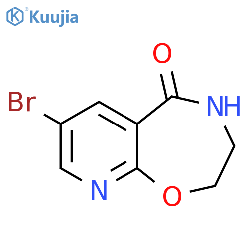 7-bromo-2H,3H,4H,5H-pyrido[3,2-f][1,4]oxazepin-5-one structure