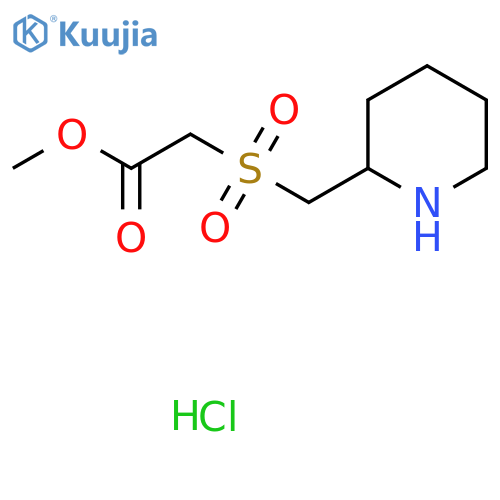 Methyl 2-[(piperidin-2-ylmethyl)sulfonyl]acetate hydrochloride structure
