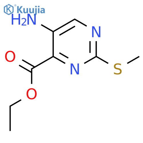 Ethyl 5-amino-2-(methylthio)pyrimidine-4-carboxylate structure