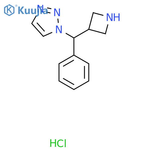 1-(Azetidin-3-yl(phenyl)methyl)-1H-1,2,3-triazole hydrochloride structure