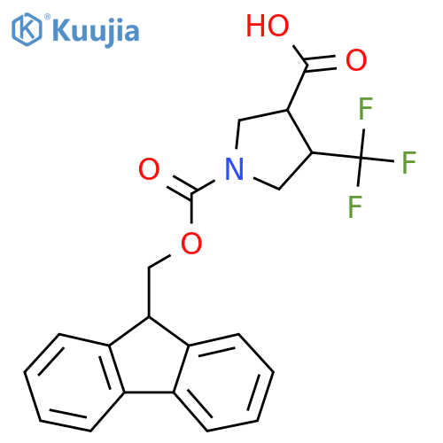 1-{[(9H-fluoren-9-yl)methoxy]carbonyl}-4-(trifluoromethyl)pyrrolidine-3-carboxylic acid structure