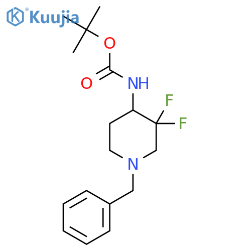 Tert-butyl 1-benzyl-3,3-difluoropiperidin-4-ylcarbamate structure