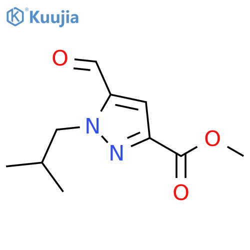 methyl 5-formyl-1-(2-methylpropyl)-1H-pyrazole-3-carboxylate structure