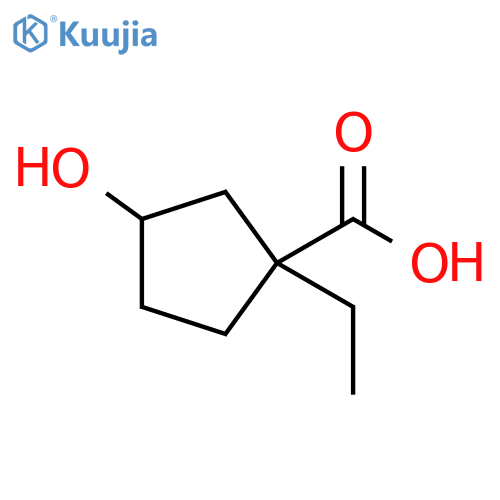 Cyclopentanecarboxylic acid, 1-ethyl-3-hydroxy- structure