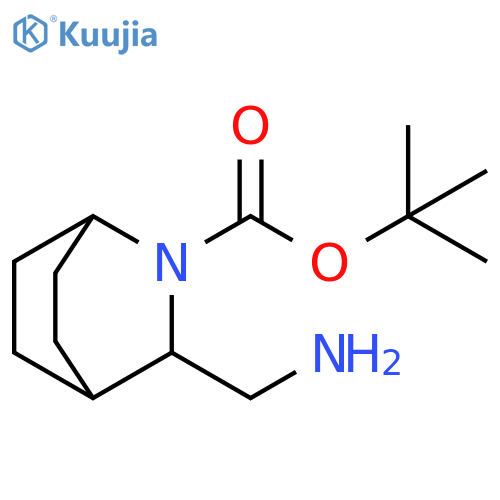 2-Azabicyclo[2.2.2]octane-2-carboxylic acid, 3-(aminomethyl)-, 1,1-dimethylethyl ester structure
