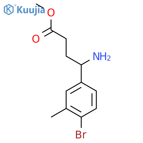 Methyl 4-amino-4-(4-bromo-3-methylphenyl)butanoate structure
