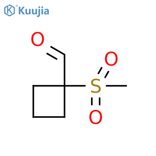 1-Methylsulfonylcyclobutane-1-carbaldehyde structure