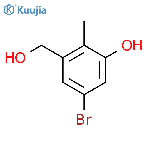 5-Bromo-3-(hydroxymethyl)-2-methylphenol structure