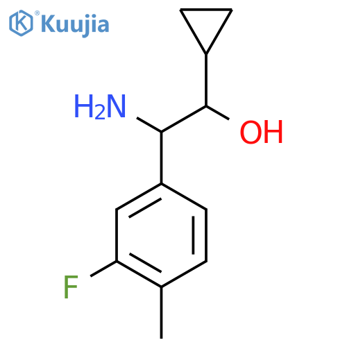2-Amino-1-cyclopropyl-2-(3-fluoro-4-methylphenyl)ethan-1-ol structure