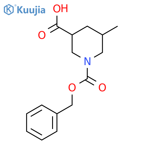 1-((Benzyloxy)carbonyl)-5-methylpiperidine-3-carboxylic acid structure