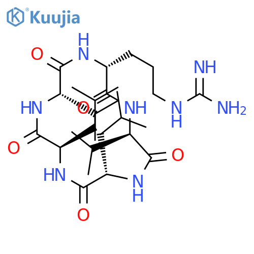 Cyclo(D-arginyl-D-valyl-L-leucyl-D-leucyl-L-valyl) structure