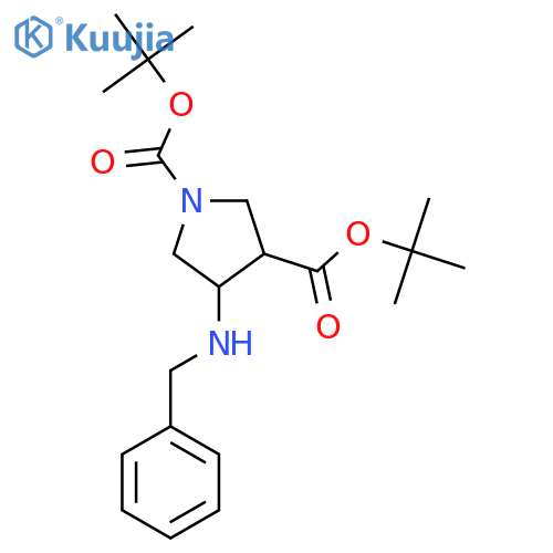 Di-tert-butyl 4-(benzylamino)pyrrolidine-1,3-dicarboxylate structure