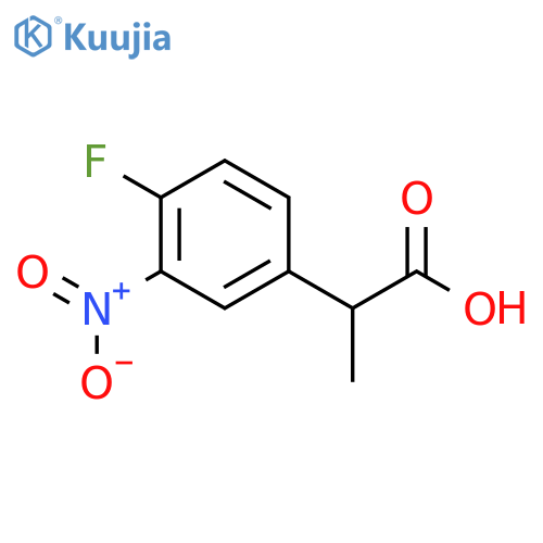 2-(4-Fluoro-3-nitrophenyl)propanoic acid structure