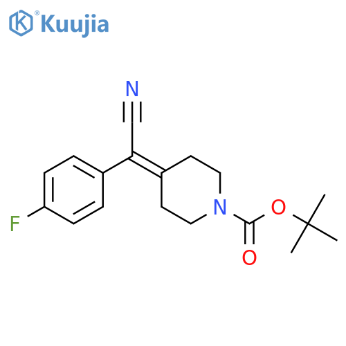 tert-butyl 4-(cyano(4-fluorophenyl)methylene)piperidine-1-carboxylate structure