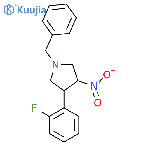 1-Benzyl-3-(2-fluorophenyl)-4-nitropyrrolidine structure