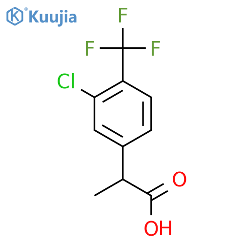 2-[3-Chloro-4-(trifluoromethyl)phenyl]propanoic acid structure