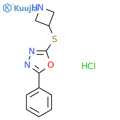 2-(Azetidin-3-ylsulfanyl)-5-phenyl-1,3,4-oxadiazole hydrochloride structure