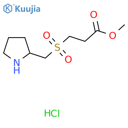 methyl 3-[(pyrrolidin-2-ylmethyl)sulfonyl]propanoate hydrochloride structure